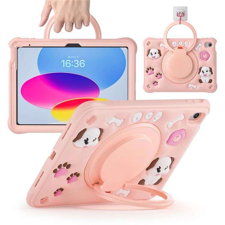 Для Ipad 10.9 (2022) Case Cule Cute Dog Pattern Kickstand Pc+силикон+тпу