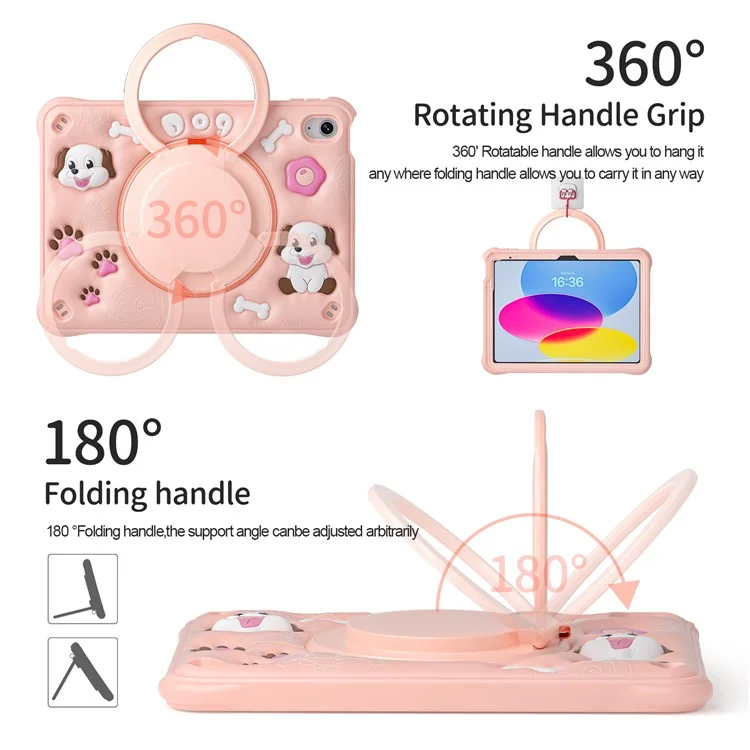 Для Ipad 10.9 (2022) Case Cule Cute Dog Pattern Kickstand Pc+силикон+тпу