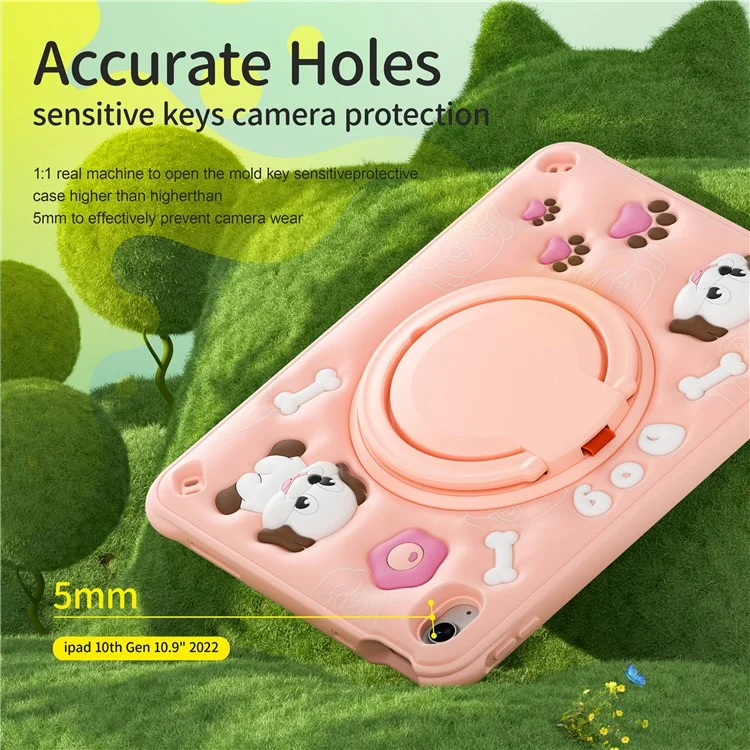 Для Ipad 10.9 (2022) Case Cule Cute Dog Pattern Kickstand Pc+силикон+тпу