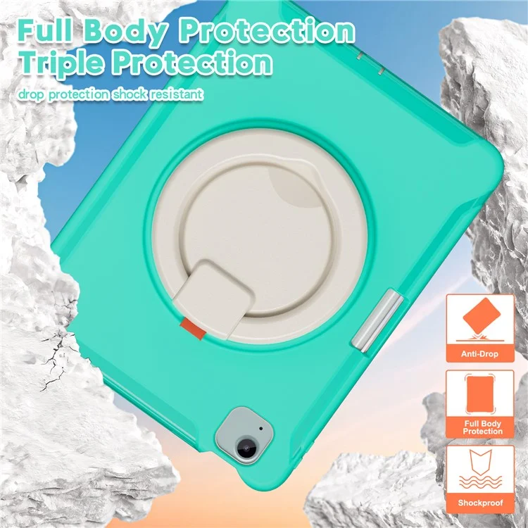 For iPad Air 11 (2025) / (2024) / Air (2022) / (2020) / Pro 11 (2022) / (2021) / (2020) / (2018) Case Kickstand Cover with Pen Slot - Mint Green