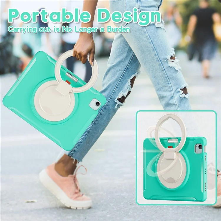 For iPad Air 11 (2025) / (2024) / Air (2022) / (2020) / Pro 11 (2022) / (2021) / (2020) / (2018) Case Kickstand Cover with Pen Slot - Mint Green