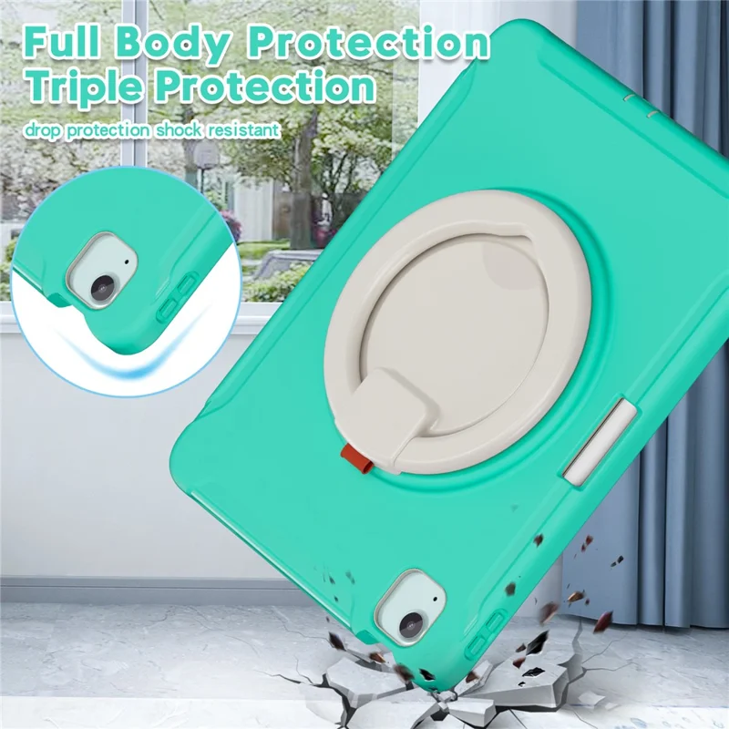 For iPad Air 11 (2025) / (2024) / Air (2022) / (2020) / Pro 11 (2022) / (2021) / (2020) / (2018) Case Kickstand Cover with Pen Slot - Mint Green