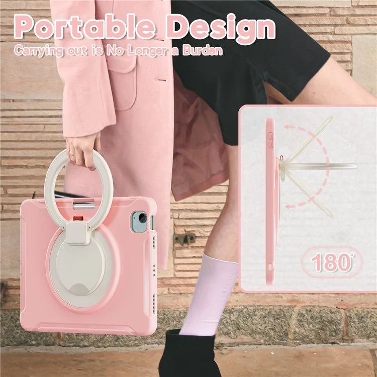 For iPad Air 11 (2025) / (2024) / Air (2022) / (2020) / Pro 11 (2022) / (2021) / (2020) / (2018) Case Kickstand with Pen Slot - Cherry Blossoms Pink