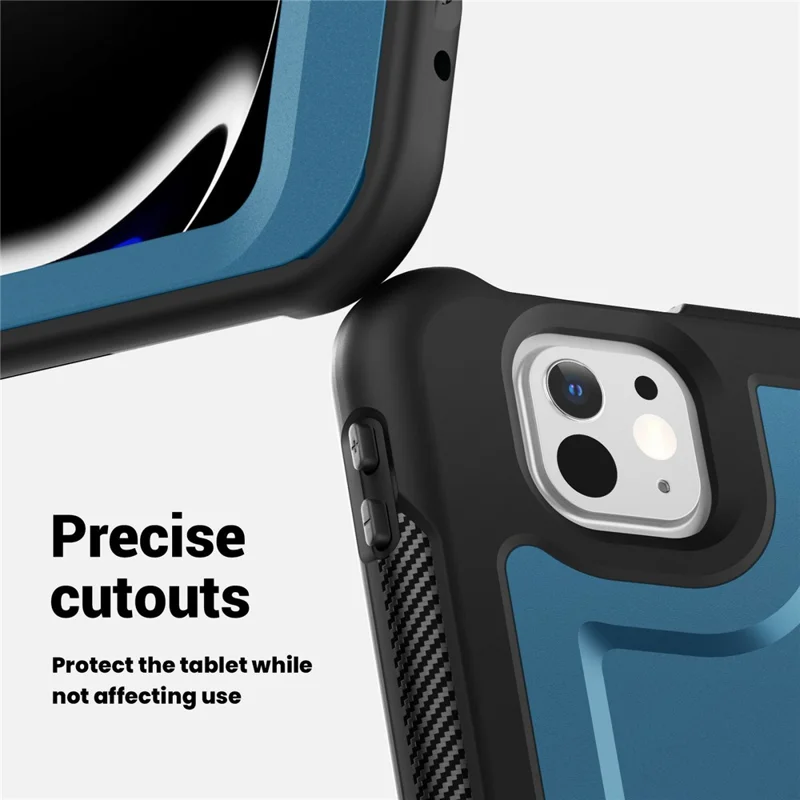 Pour Ipad Pro 13 (2024) Case Rotative Kickstand pc + Couvercle de Tablette Tpu Thochofing - Bleu Marine