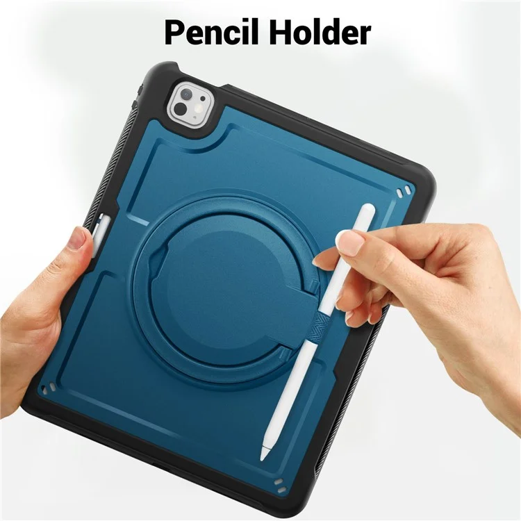 Pour Ipad Pro 13 (2024) Case Rotative Kickstand pc + Couvercle de Tablette Tpu Thochofing - Bleu Marine
