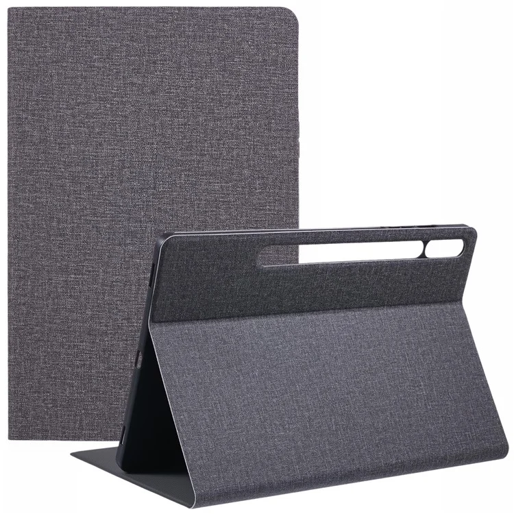 Niveau x Pour Samsung Galaxy Tab S9 + X810, X816B, X818U / Tab S9 fe + Case de Texture en Tissu en Cuir - Gris
