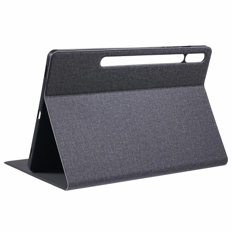 Niveau x Pour Samsung Galaxy Tab S9 + X810, X816B, X818U / Tab S9 fe + Case de Texture en Tissu en Cuir - Gris