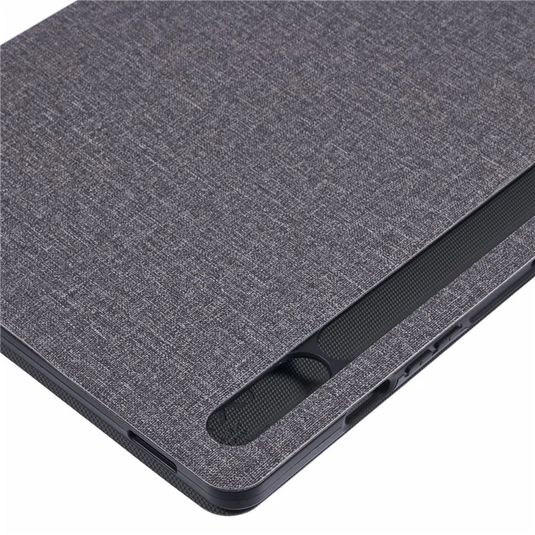 Niveau x Pour Samsung Galaxy Tab S9 + X810, X816B, X818U / Tab S9 fe + Case de Texture en Tissu en Cuir - Gris