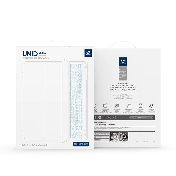 DUX DUCIS Unid Series For Samsung Galaxy Tab S10 Ultra / S9 Ultra / S8 Ultra Funda de TPU+PC+Piel Transparente para Tableta - Azul Bebé