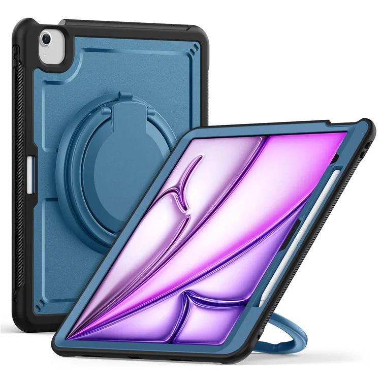 Capa para iPad Air 13 (2025) / (2024) com Alça de Ombro / Compartimento para Pencil e Suporte - Azul Marinho
