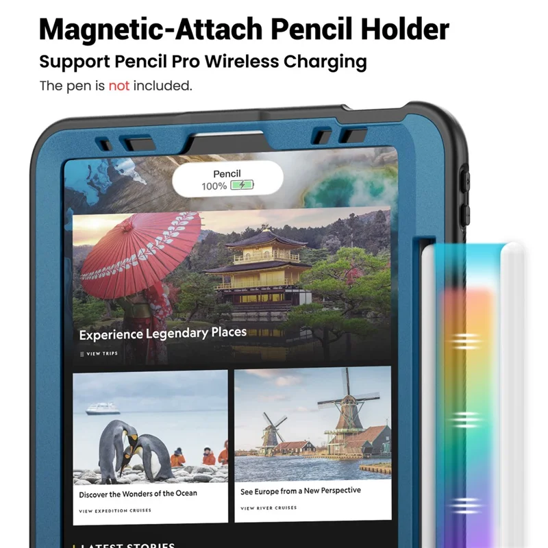 pour ipad pro 11 (2022) / (2021) / (2020) / (2018) / ipad air (2022) / (2020) couverture de tablette pc + tpu du boîtier pc + tpu - bleu marine