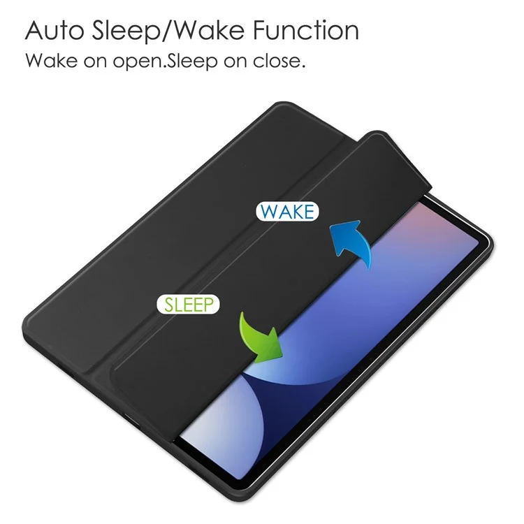 Para Samsung Galaxy Tab S10+ Case Clear Acrylic Leather Tableta Soporte de la Cubierta Auto Sueño / Despertar - Negro