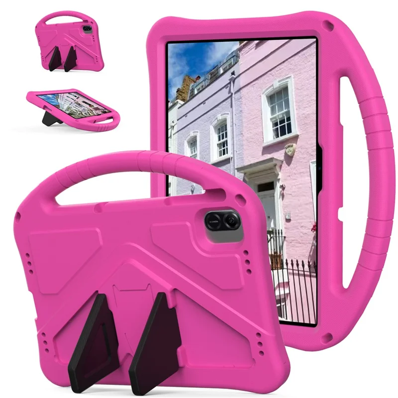 For Honor Pad X8b / Pad X8a / Infinix Xpad Case EVA Tablet Cover with Handle Kickstand Children Friendly - Rose
