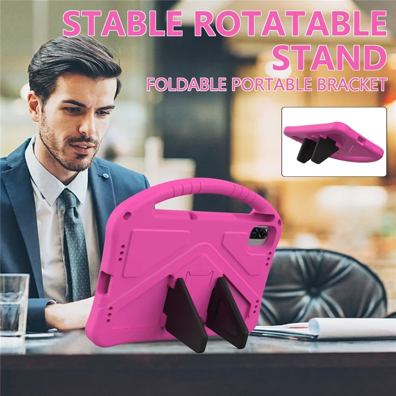 For Honor Pad X8b / Pad X8a / Infinix Xpad Case EVA Tablet Cover with Handle Kickstand Children Friendly - Rose