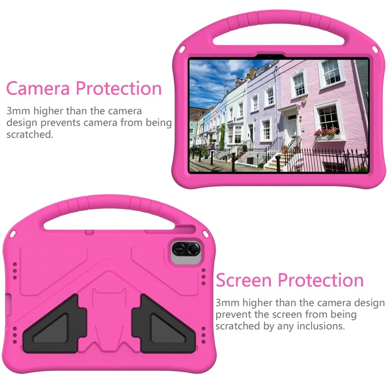 For Honor Pad X8b / Pad X8a / Infinix Xpad Case EVA Tablet Cover with Handle Kickstand Children Friendly - Rose
