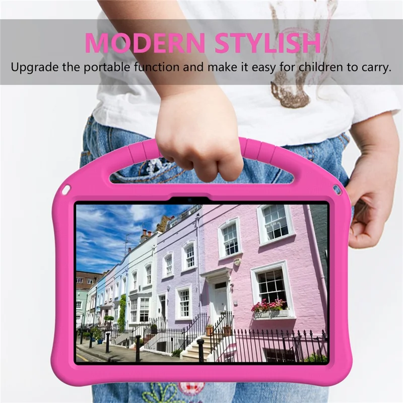 For Honor Pad X8b / Pad X8a / Infinix Xpad Case EVA Tablet Cover with Handle Kickstand Children Friendly - Rose