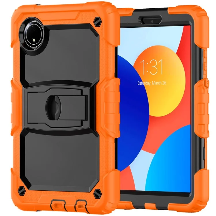 Für Xiaomi Redmi Pad SE 4G 8,7 -zoll -hülle Mit Schultergurt -kickstand -pc+silikon -tablettenabdeckung - Orange