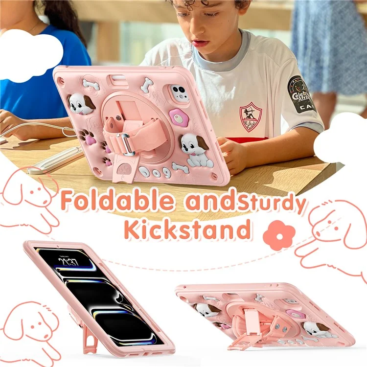 Für Ipad Pro 11 (2024) Case Kickstand Niedliche Hunde Pc+silicon+tpu -tablet -abdeckung