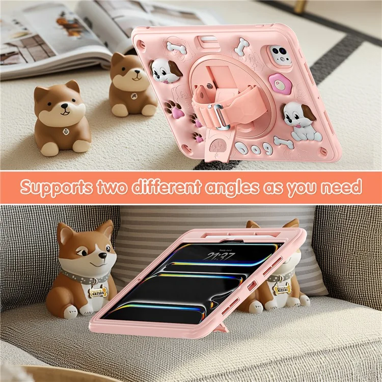 Für Ipad Pro 11 (2024) Case Kickstand Niedliche Hunde Pc+silicon+tpu -tablet -abdeckung