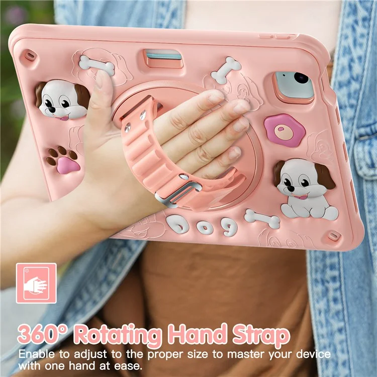pour ipad air 11 (2024) / air (2022) / (2020) / ipad pro 11 (2022) / (2021) / (2020) / (2018) case kickstand mignon chien pc + silicone + couverture de tablette tpu