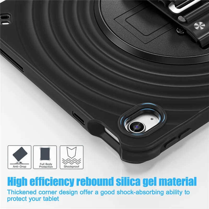 Per Ipad 10.9 (2022) Case Kickstand Tpu+pc+copertina di Tablet in Silicone - Nero
