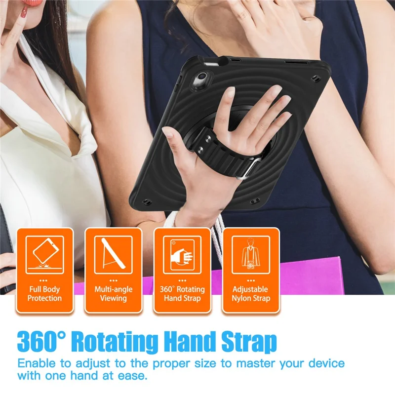 Per Ipad 10.9 (2022) Case Kickstand Tpu+pc+copertina di Tablet in Silicone - Nero