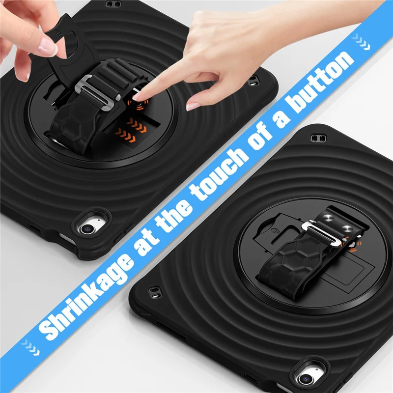 Per Ipad 10.9 (2022) Case Kickstand Tpu+pc+copertina di Tablet in Silicone - Nero