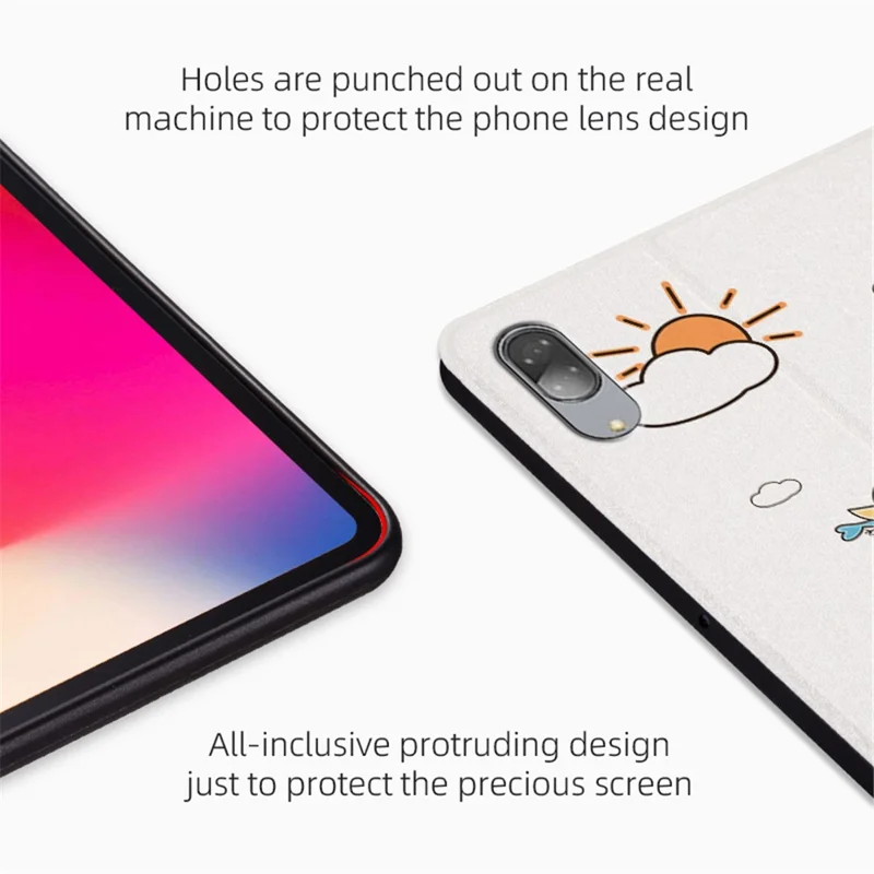 For Lenovo Pad Pro 11.5-inch Protective Case with Auto Wake/Sleep Cartoon Pattern Printed PU Leather Cover Tablet Stand Case - Space Rabbit