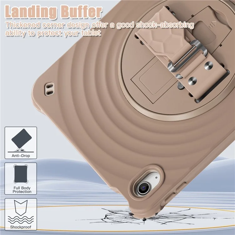 Für Ipad 10.9 (2022) Case Kickstand Handgurt Tablet Deckung Mit Schultergurt - Latte
