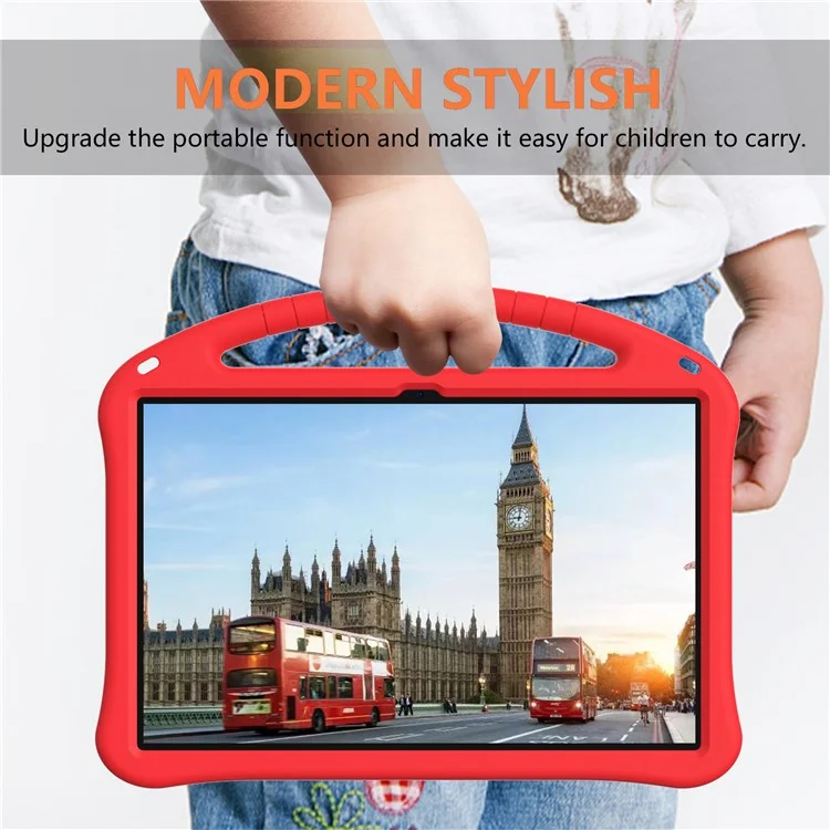 For Samsung Galaxy Tab S10 Ultra Case EVA Tablet Cover with Handle Kickstand Children Friendly - Red