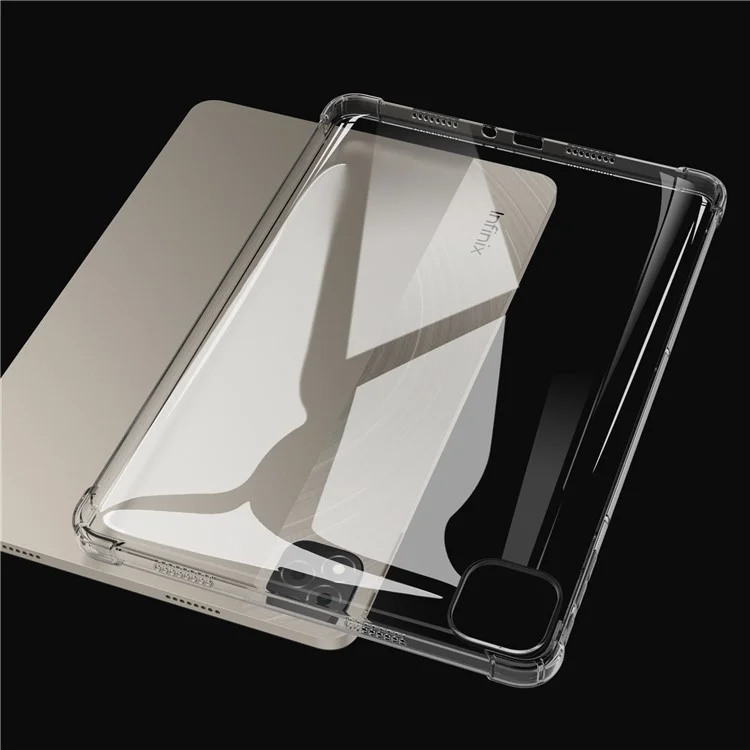 Pour le Boîtier Infinix Xpad Quatre Couvertures TPU à Comprimés Transparents à Quatre Chocs D'angle
