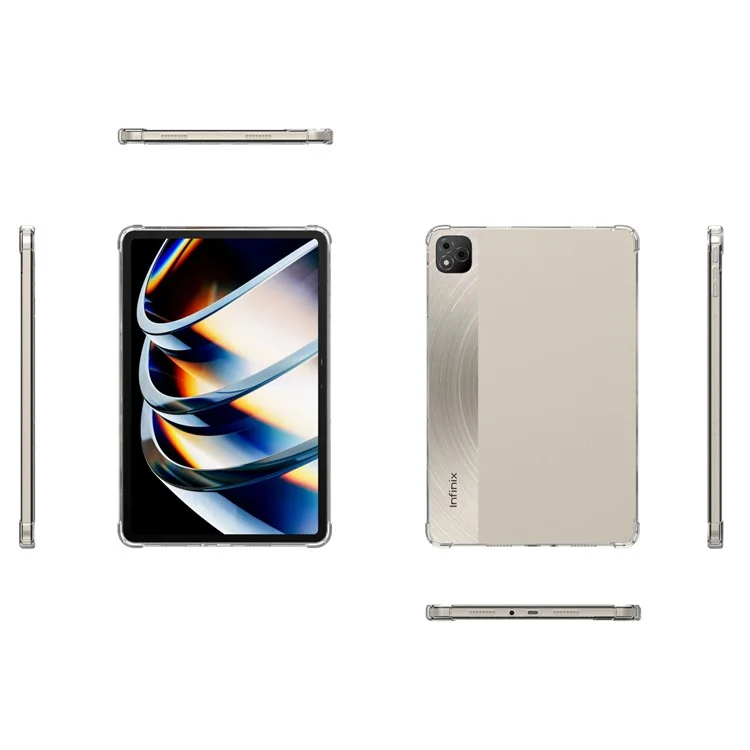 Pour le Boîtier Infinix Xpad Quatre Couvertures TPU à Comprimés Transparents à Quatre Chocs D'angle