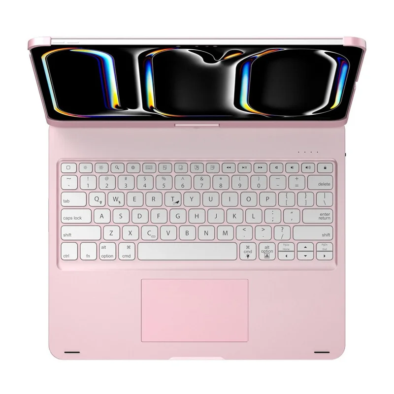 For iPad Pro 13 (2024) Trackpad Backlight Keyboard with Tablet Case - Rose Gold