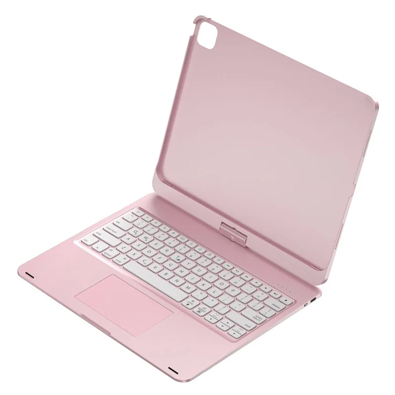 For iPad Pro 13 (2024) Trackpad Backlight Keyboard with Tablet Case - Rose Gold