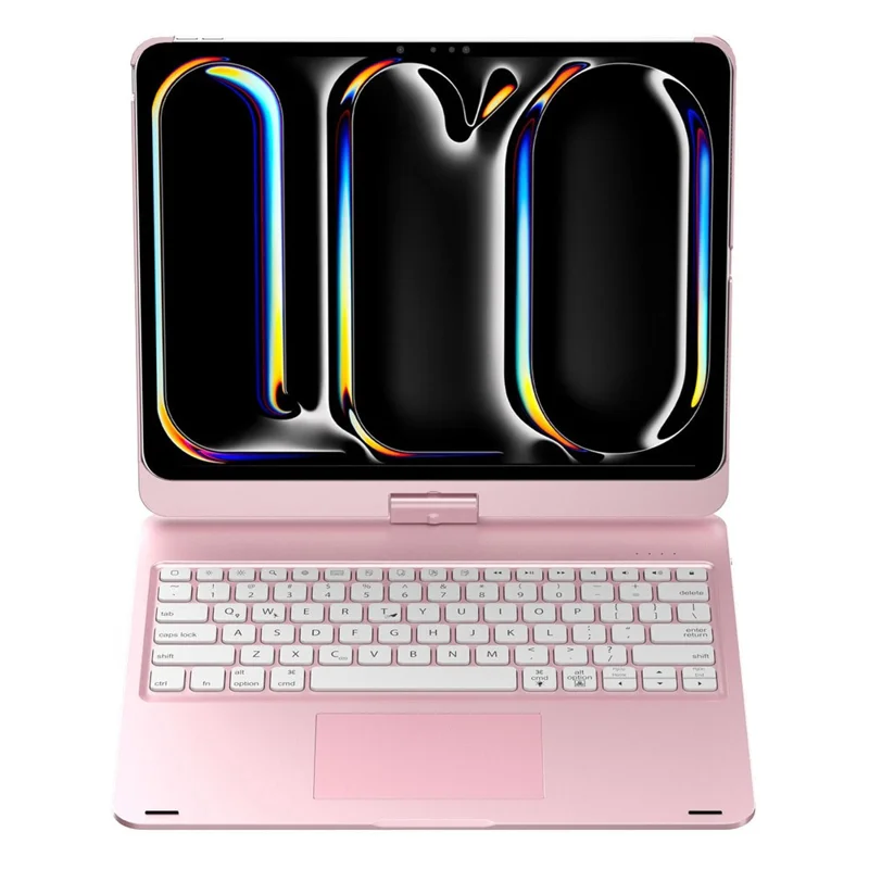 For iPad Pro 13 (2024) Trackpad Backlight Keyboard with Tablet Case - Rose Gold
