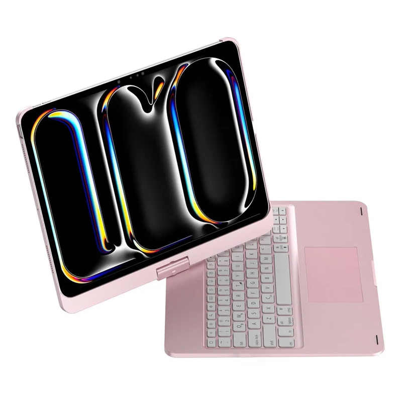 For iPad Pro 13 (2024) Trackpad Backlight Keyboard with Tablet Case - Rose Gold