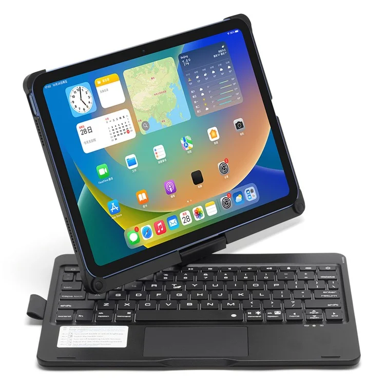 Für Das Ipad 10.9 (2022) Trackpad Backlight -tastatur Mit Tablet Case - Schwarz