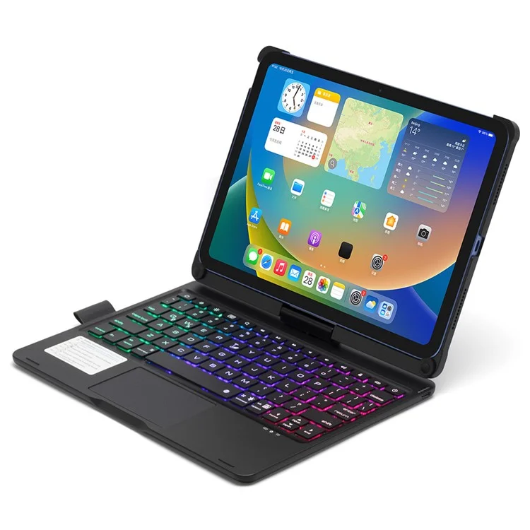 Für Das Ipad 10.9 (2022) Trackpad Backlight -tastatur Mit Tablet Case - Schwarz