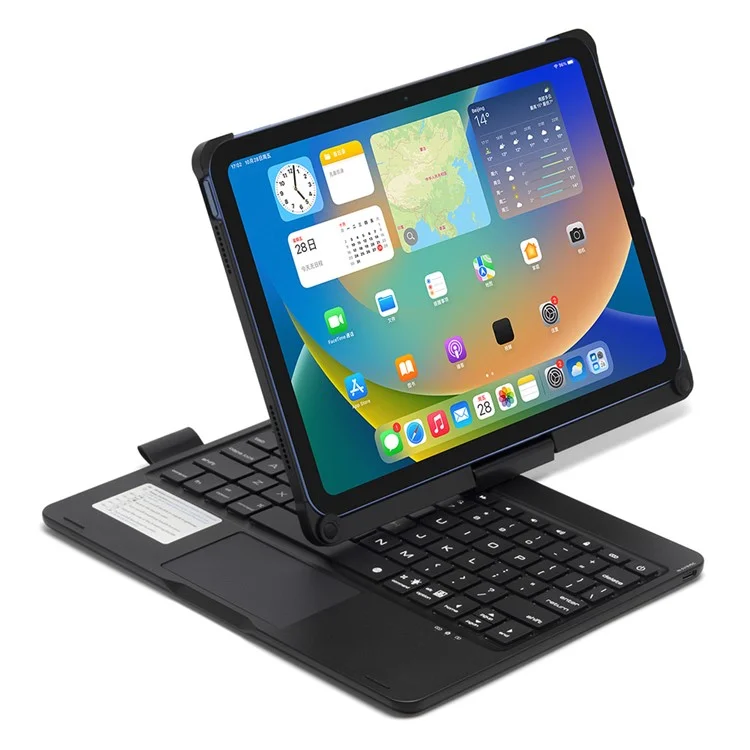 Für Das Ipad 10.9 (2022) Trackpad Backlight -tastatur Mit Tablet Case - Schwarz
