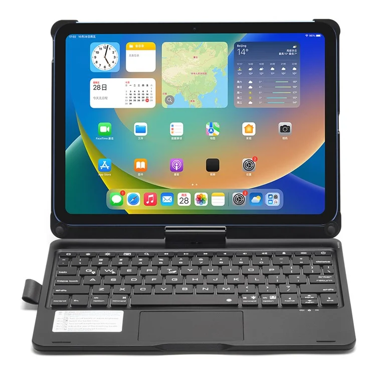 Für Das Ipad 10.9 (2022) Trackpad Backlight -tastatur Mit Tablet Case - Schwarz