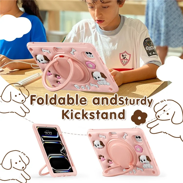 Für Ipad Pro 11 (2024) Case Niedliche Hundemuster Kickstand Pc+silikon+tpu -tablet -abdeckung