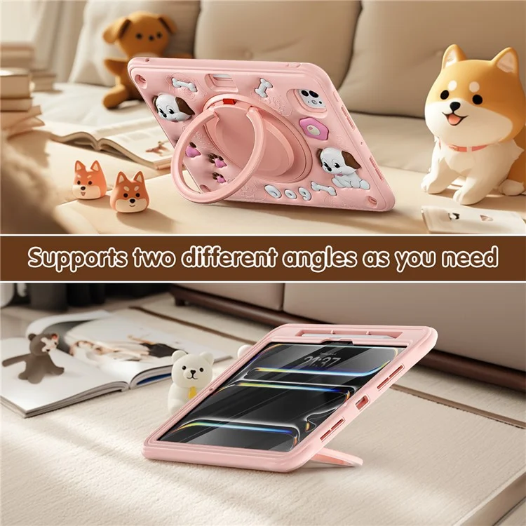 Für Ipad Pro 11 (2024) Case Niedliche Hundemuster Kickstand Pc+silikon+tpu -tablet -abdeckung