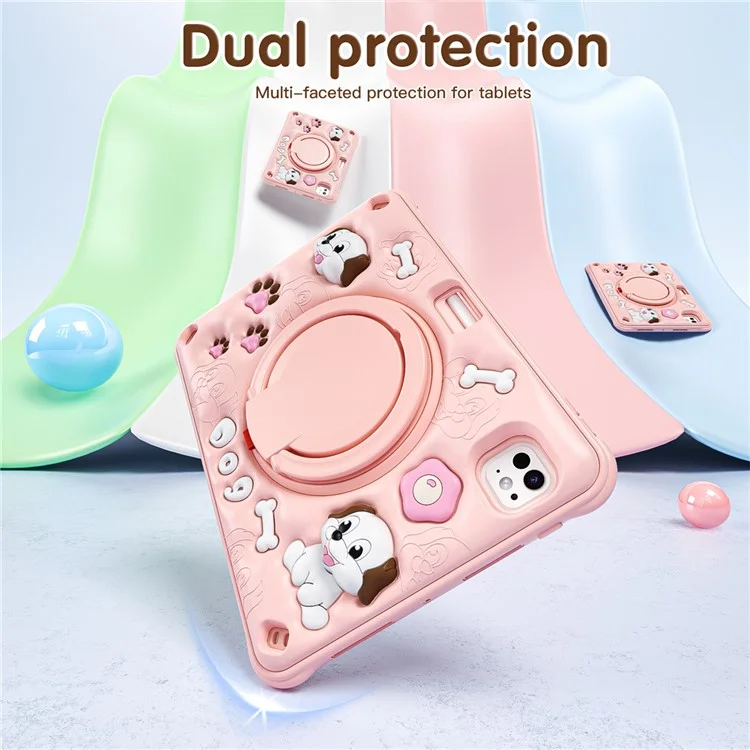 Für Ipad Pro 11 (2024) Case Niedliche Hundemuster Kickstand Pc+silikon+tpu -tablet -abdeckung