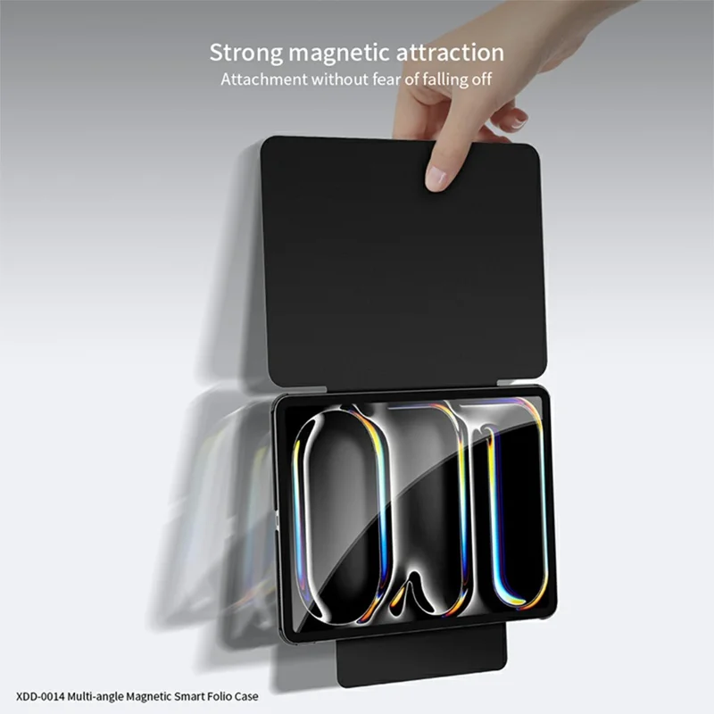 XUNDD XDD-0014 For iPad Pro 13 (2025) / 13 (2024) Case PU Leather Multi-Angle Stand Smart Tablet Cover with Pen Holder - Black