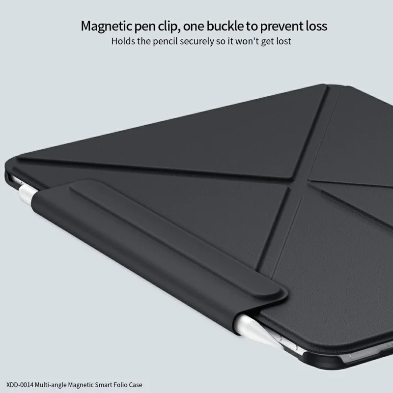 XUNDD XDD-0014 For iPad Pro 13 (2025) / 13 (2024) Case PU Leather Multi-Angle Stand Smart Tablet Cover with Pen Holder - Black
