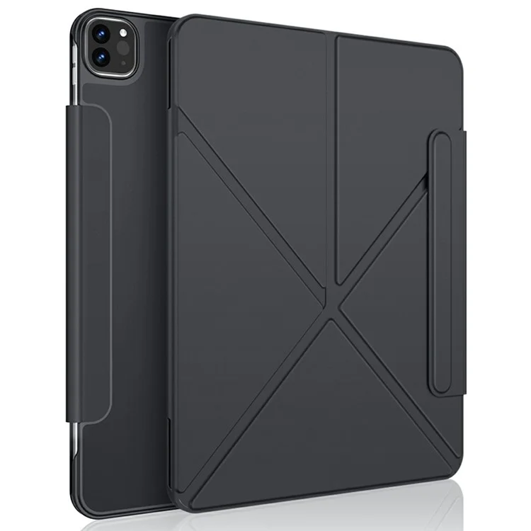 XUNDD XDD-0014 Для Ipad Pro 12.9 (2022) /(2021) /(2020) /(2018) Case pu Leather Multi-Angle Stand Smart Pablet Cover с Держателем Ручки - Черный