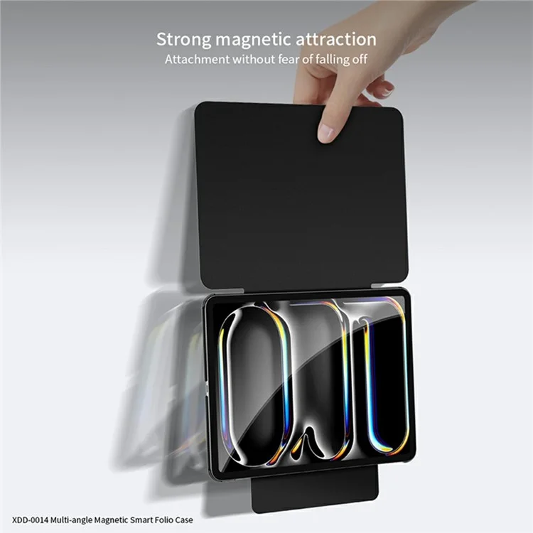 XUNDD XDD-0014 Для Ipad Pro 12.9 (2022) /(2021) /(2020) /(2018) Case pu Leather Multi-Angle Stand Smart Pablet Cover с Держателем Ручки - Черный