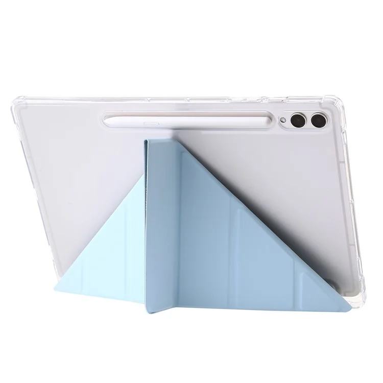 Para Samsung Galaxy Tab S10+ Case PU Couro Origami Stand Clear Taple - Azul Bebê