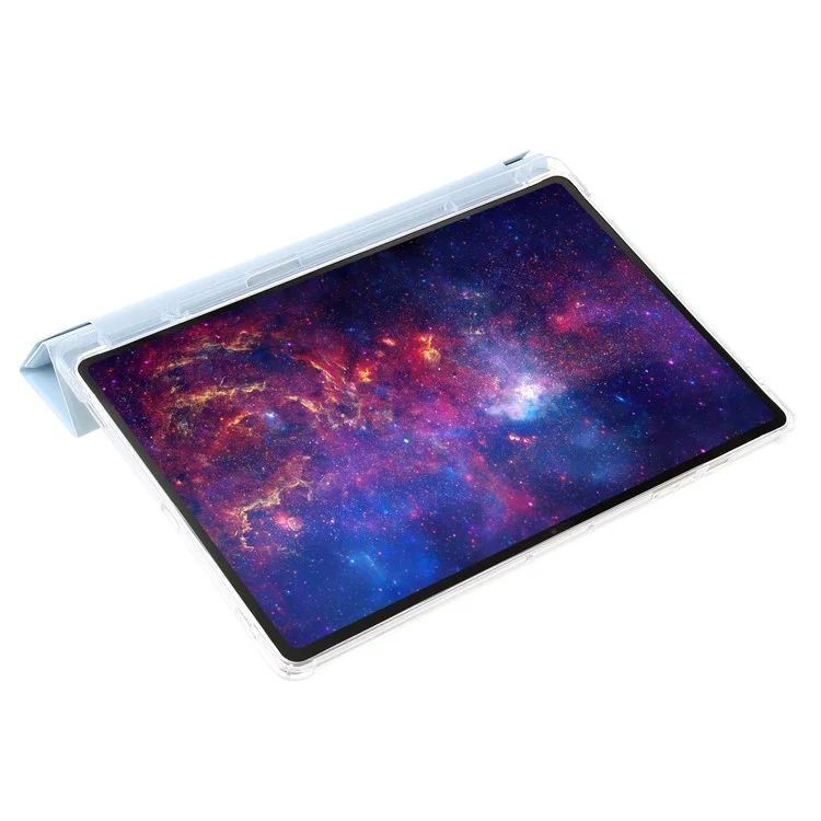 Para Samsung Galaxy Tab S10+ Case PU Couro Origami Stand Clear Taple - Azul Bebê