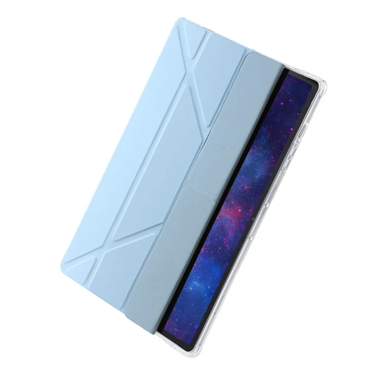 Para Samsung Galaxy Tab S10+ Case PU Couro Origami Stand Clear Taple - Azul Bebê